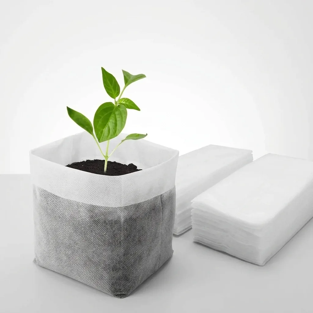 Eco Friendly Square Nursery Grow Bags White Biodegradable Non-Woven Fabric for Planting Tree and Seedling Aeration