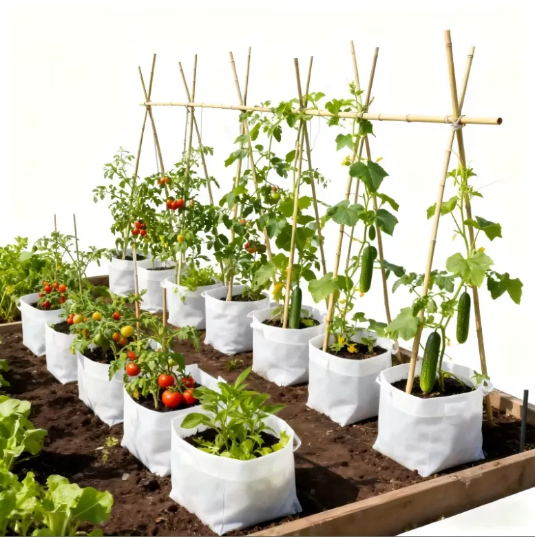 Eco Friendly Square Nursery Grow Bags White Biodegradable Non-Woven Fabric for Planting Tree and Seedling Aeration