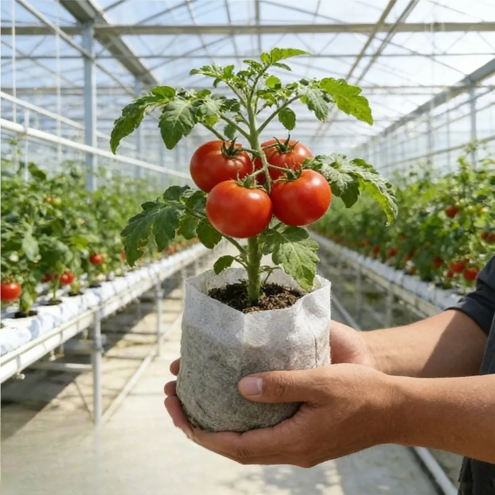 Eco Friendly Square Nursery Grow Bags White Biodegradable Non-Woven Fabric for Planting Tree and Seedling Aeration