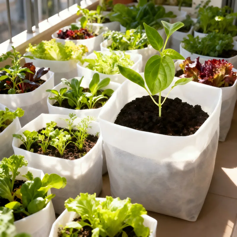 Eco Friendly Square Nursery Grow Bags White Biodegradable Non-Woven Fabric for Planting Tree and Seedling Aeration