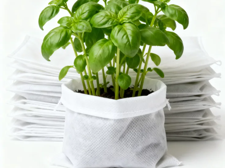 Eco Friendly Square Nursery Grow Bags White Biodegradable Non-Woven Fabric for Planting Tree and Seedling Aeration