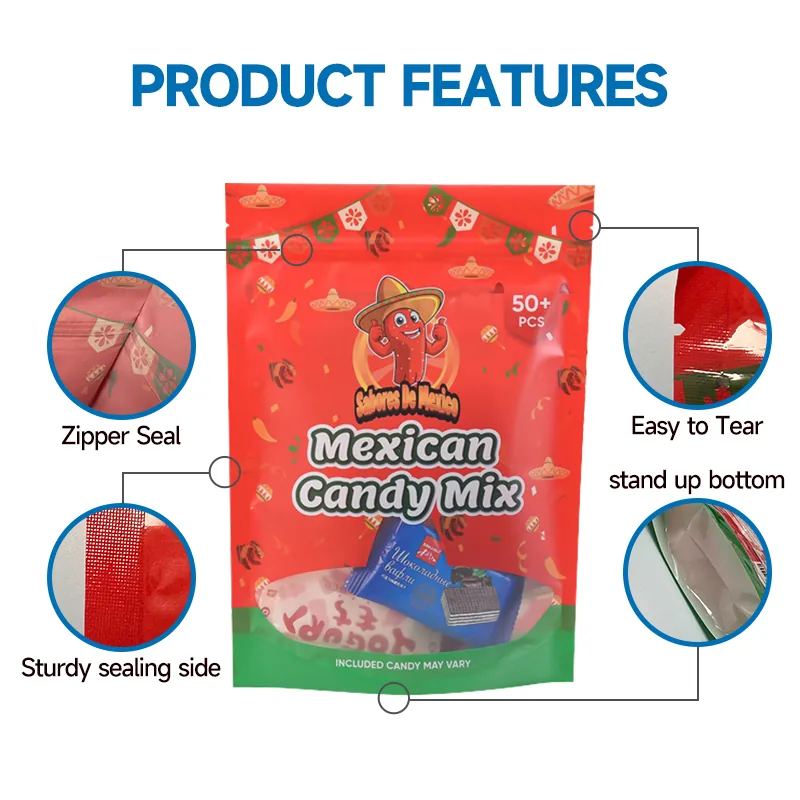 Holographic Laser Stand-Up Pouch for Candy, Nuts & Snacks