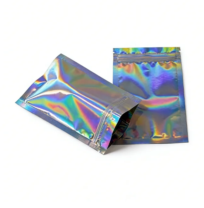 Holographic Mylar Zipper Bag — Small Format, Moisture-Proof