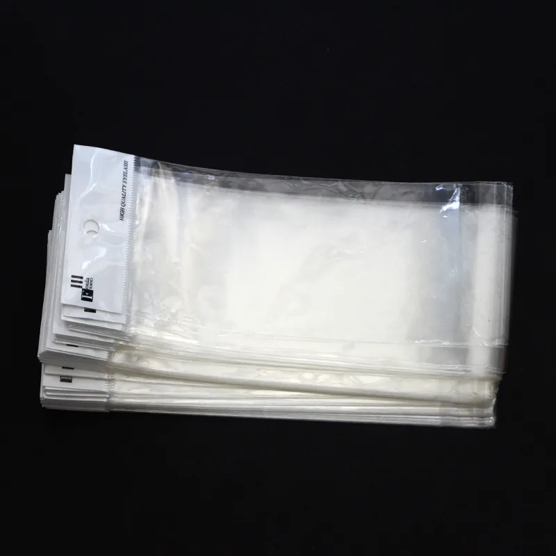 Hoyo Clear Poly Bags White Card Hanging Header Self-Adhesive Seal BOPP Plastic Opp Bag Hole for Jewelry Packaging for Earrings
