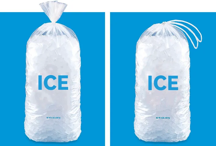 Ice Storage DrawString Bags Freezer Plastic Ice Cube Bags