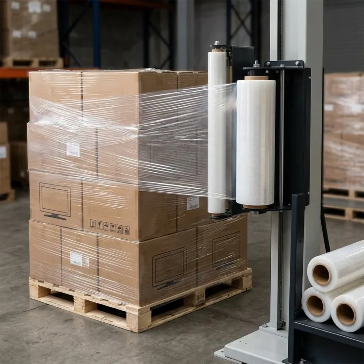 Industrial Stretch Film Jumbo Roll 50kg for Warehouse Packaging Heavy Duty LLDPE Pallet Wrap for Storage Protection