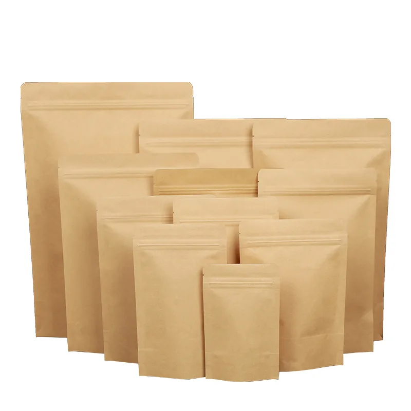 Kraft Paper / Foil / PE Stand-Up Zipper Pouch for Coffee and Candy