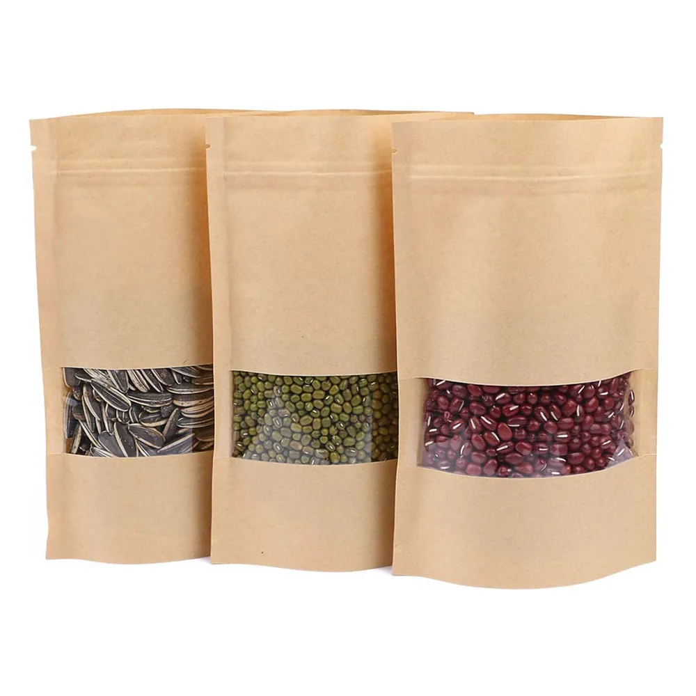 Kraft Paper / Foil / PE Stand-Up Zipper Pouch for Coffee and Candy