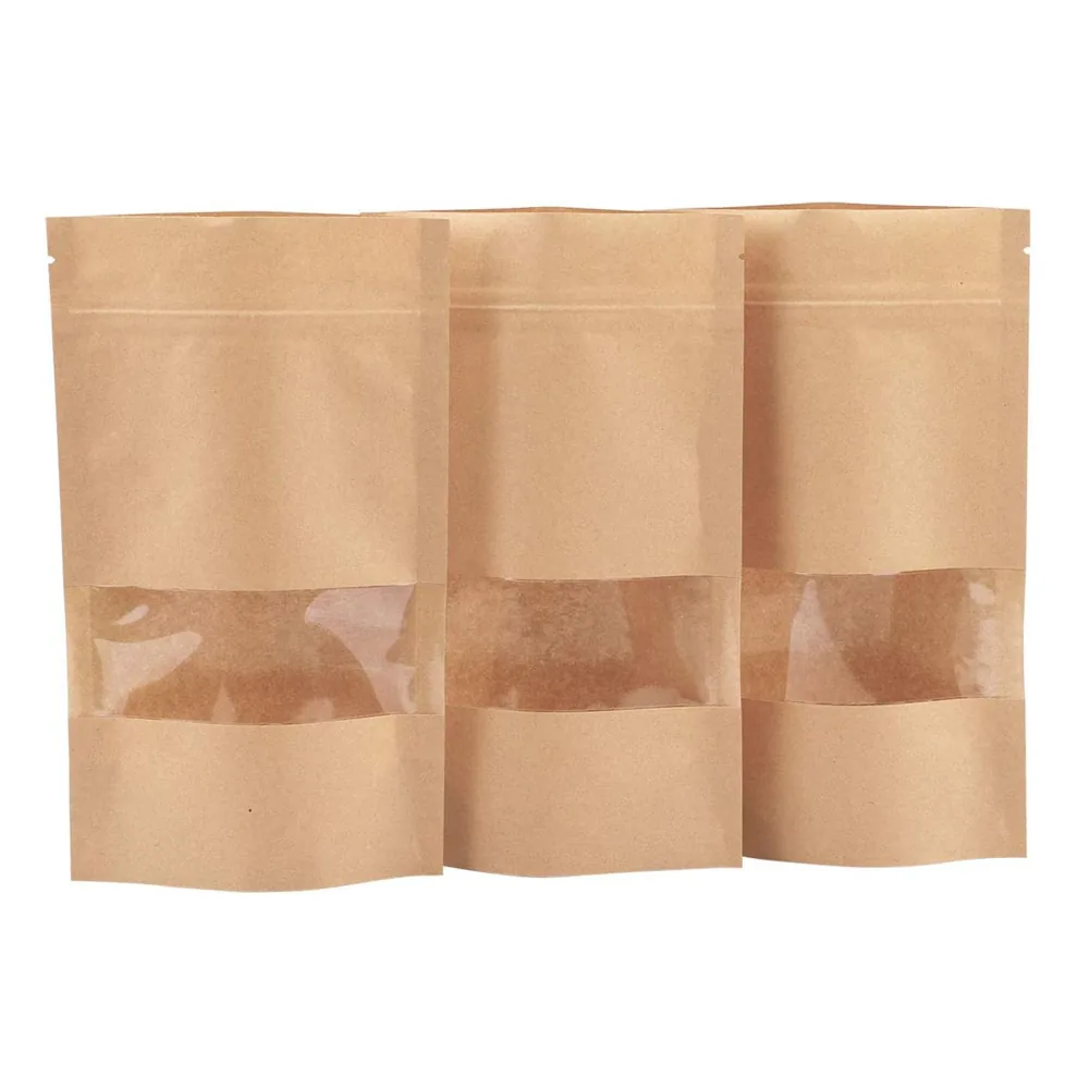 Kraft Paper / Foil / PE Stand-Up Zipper Pouch for Coffee and Candy