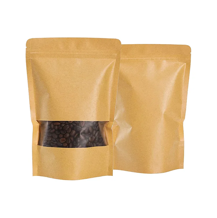 Kraft Paper / Foil / PE Stand-Up Zipper Pouch for Coffee and Candy