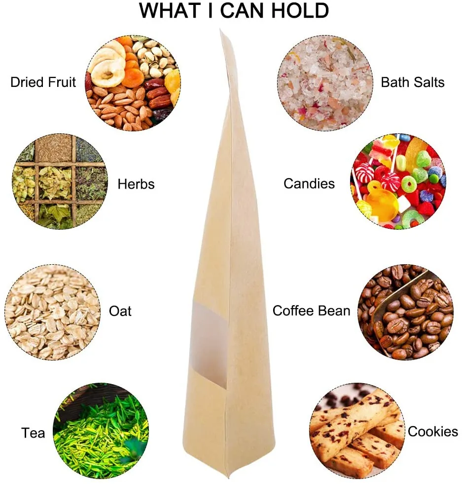Kraft Paper / Foil / PE Stand-Up Zipper Pouch for Coffee and Candy