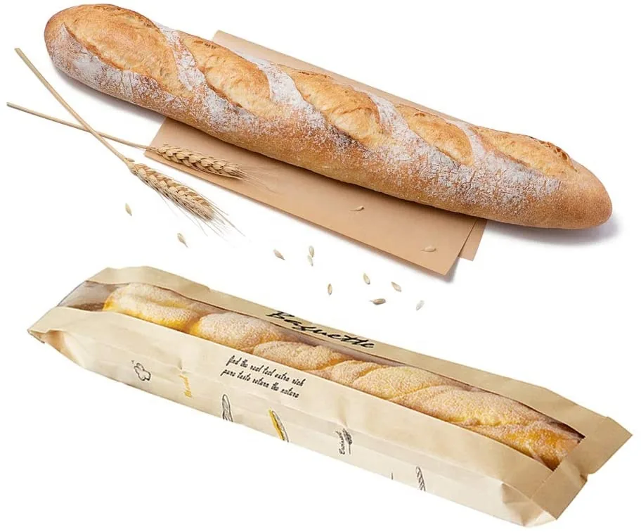 Kraft Paper Baguette Bag with Clear Film Window