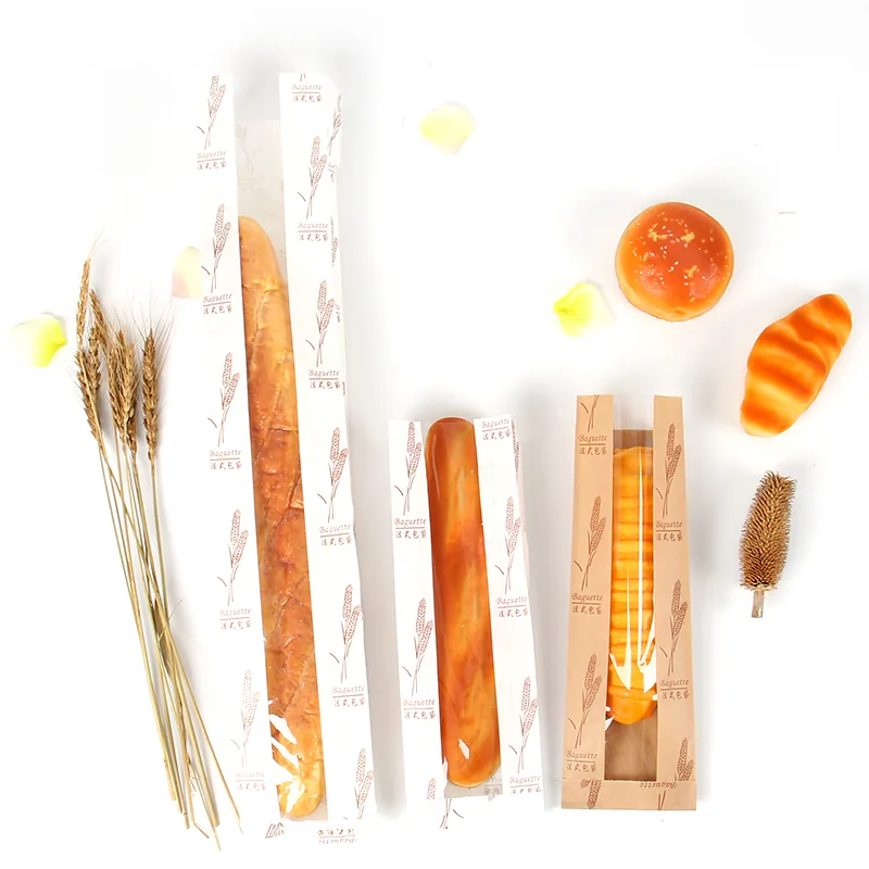 Kraft Paper Baguette Bag with Clear Film Window