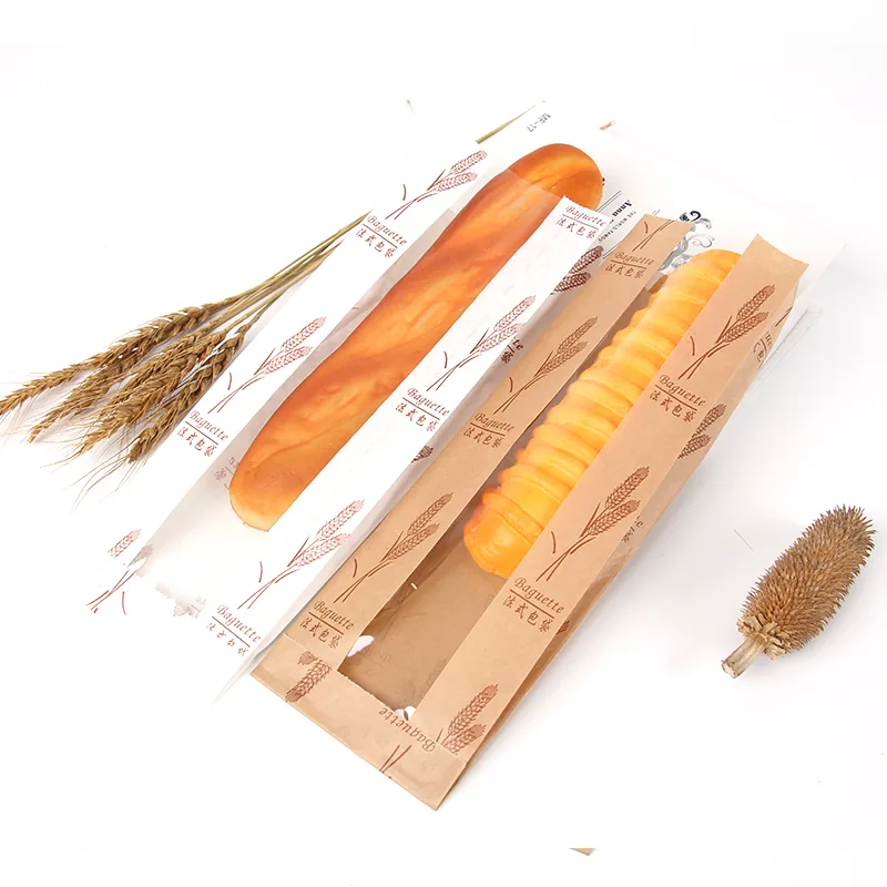 Kraft Paper Baguette Bag with Clear Film Window