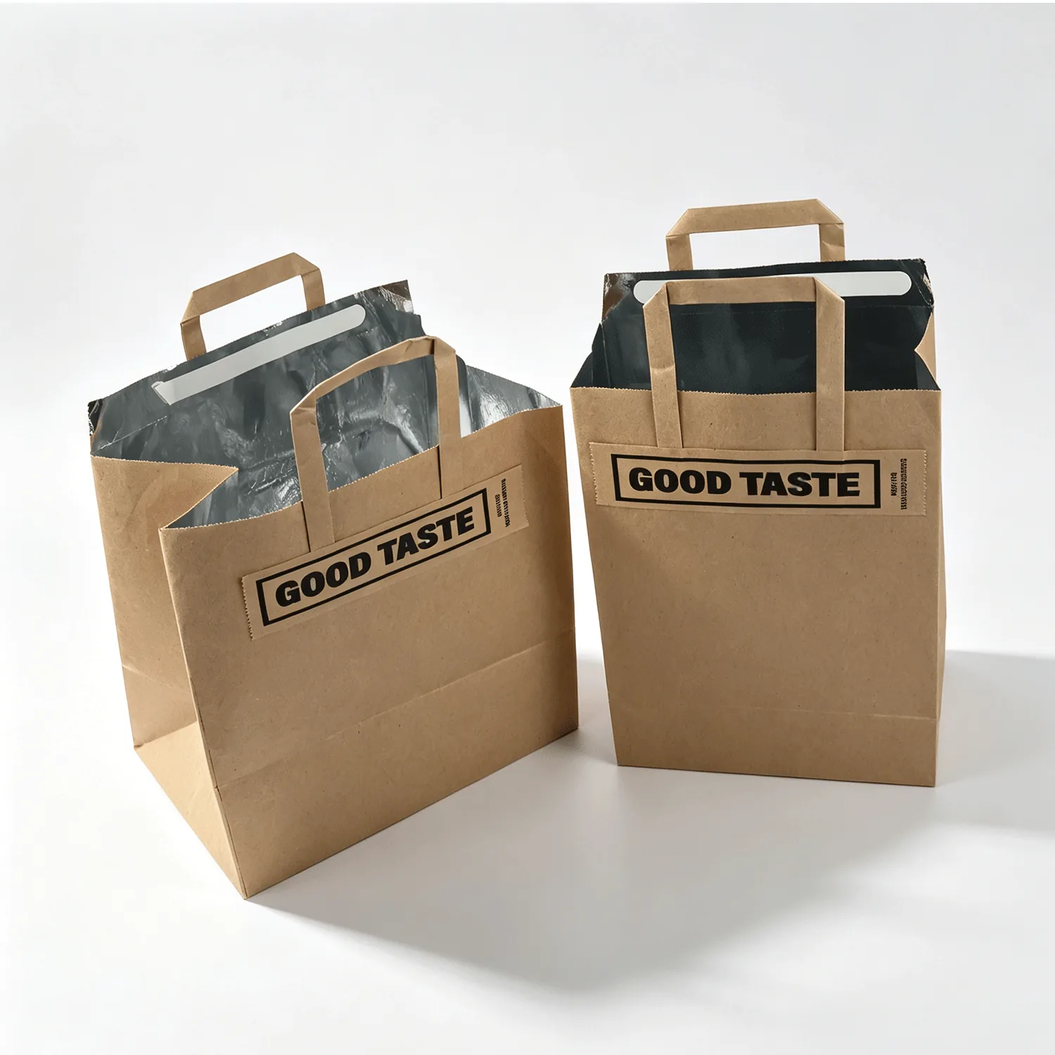 Kraft Paper Carry Bag with Die-Cut Handle for Takeaway and Beverage