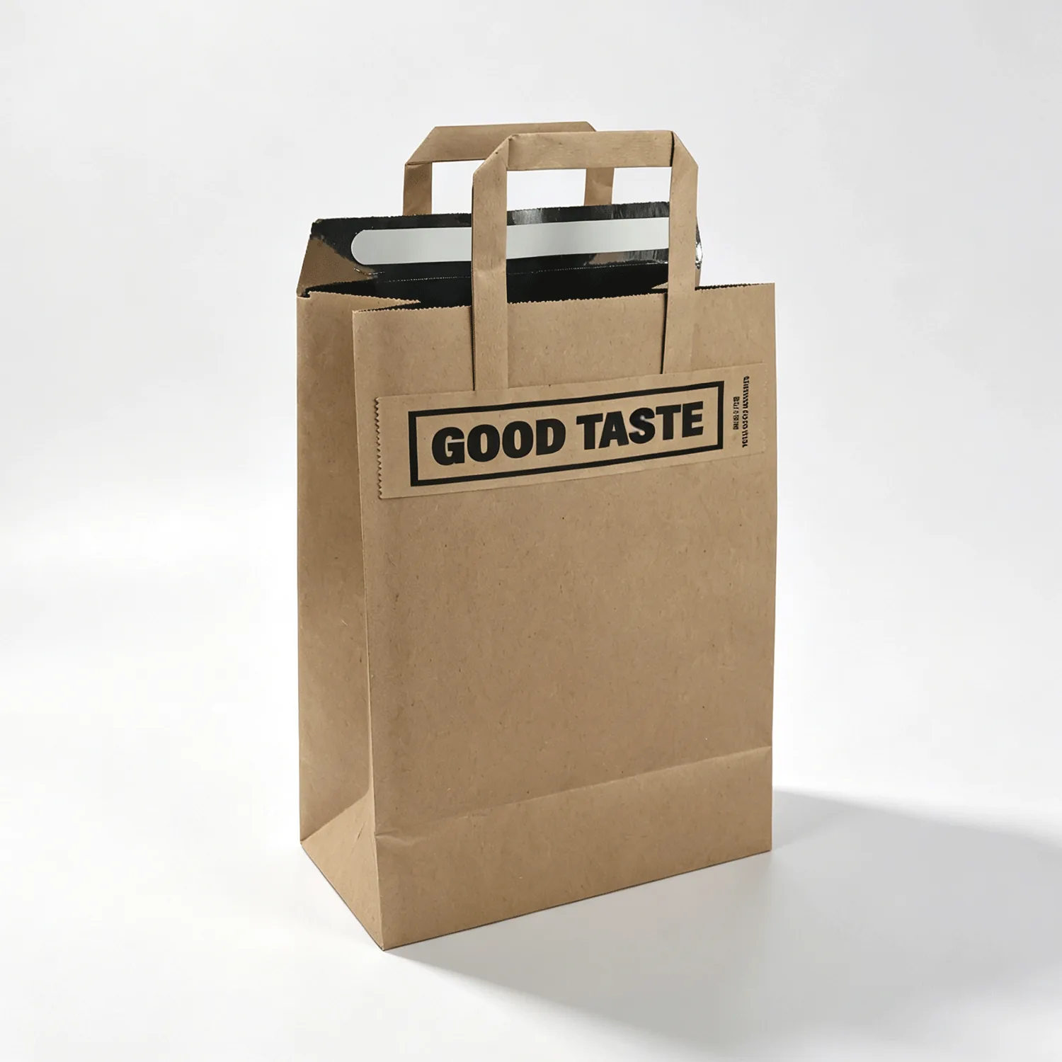 Kraft Paper Carry Bag with Die-Cut Handle for Takeaway and Beverage