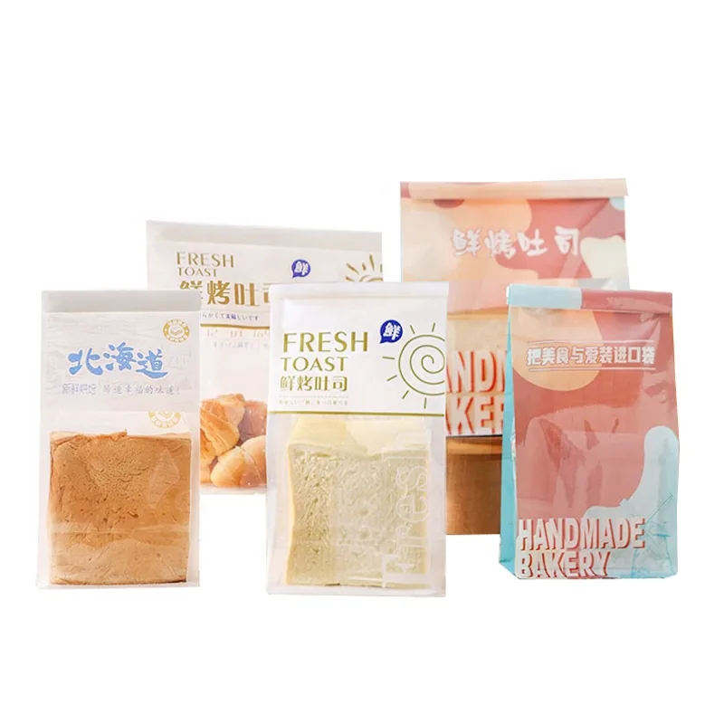 Kraft Paper Toast Bag with Transparent Window and Tin-Tie