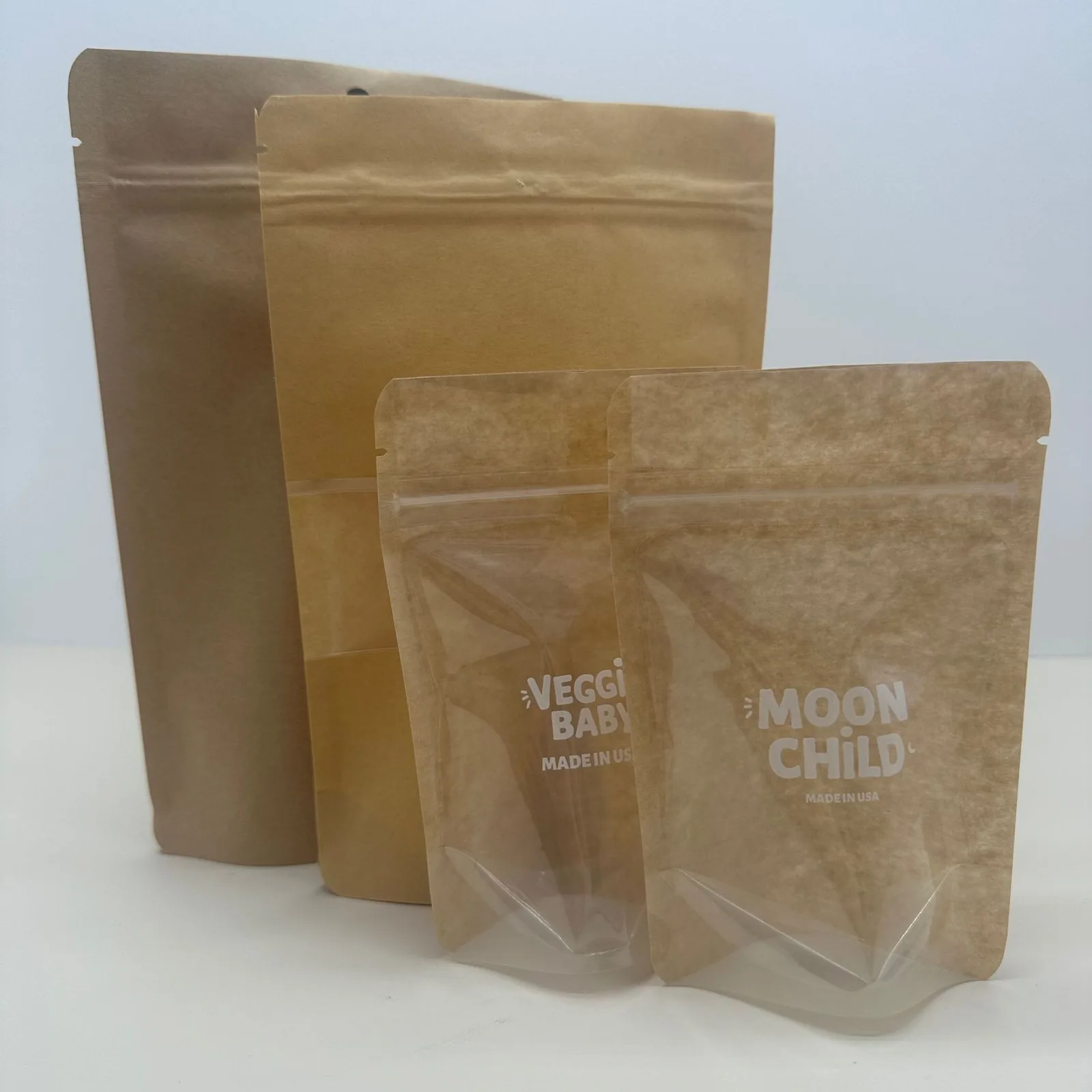 Kraft Paper Ziplock Bags Window Thickened Stand-Up Pouch Food Tea Nuts Snacks Sealed Packaging Intaglio Printing