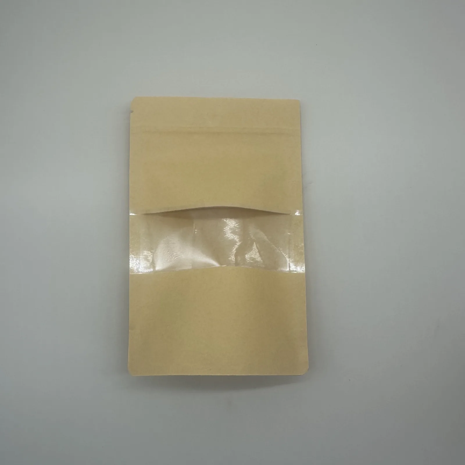 Thickened Kraft Stand-Up Zipper Pouch with Clear Window — Tea, Nuts, Snacks