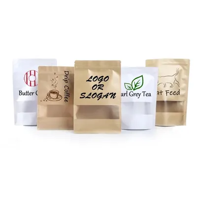 Matte-Laminated Kraft Ziplock Bag with Embossing and Foil Stamp Options