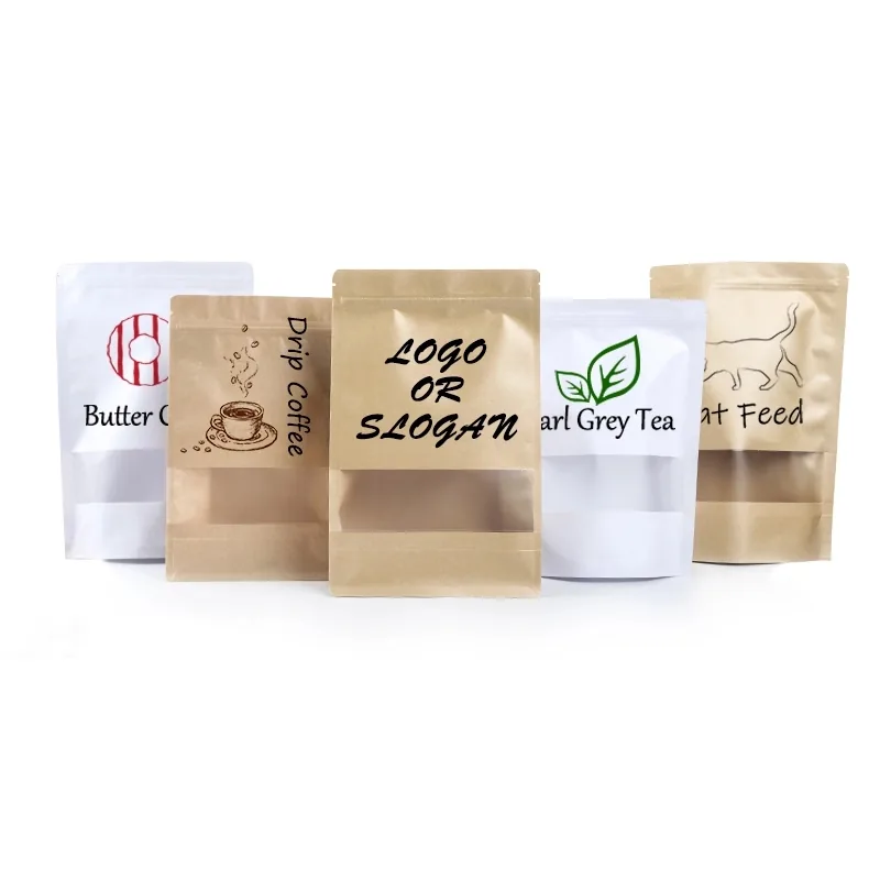 Matte-Laminated Kraft Ziplock Bag with Embossing and Foil Stamp Options