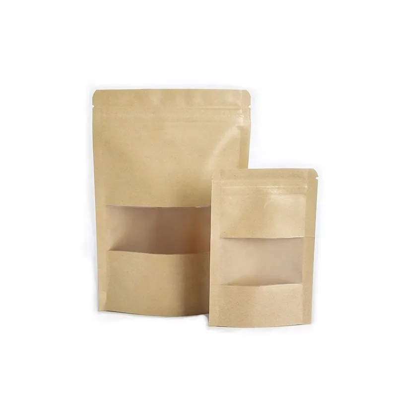 Matte-Laminated Kraft Ziplock Bag with Embossing and Foil Stamp Options