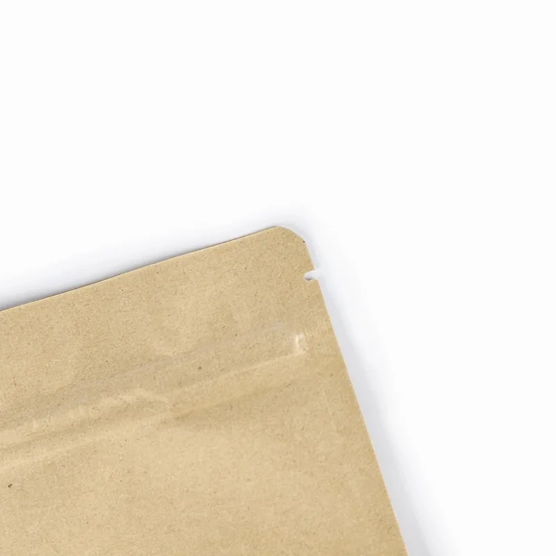 Matte-Laminated Kraft Ziplock Bag with Embossing and Foil Stamp Options