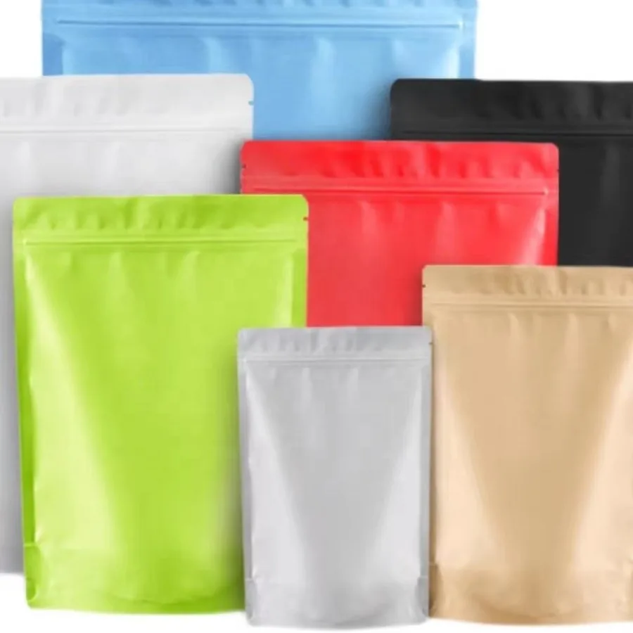 Large Mylar Bags Ziplock Packing VMPET PE Laminated Aluminum Foil Stand up Pouch Bags for Tea Coffee Pet Food Packaging