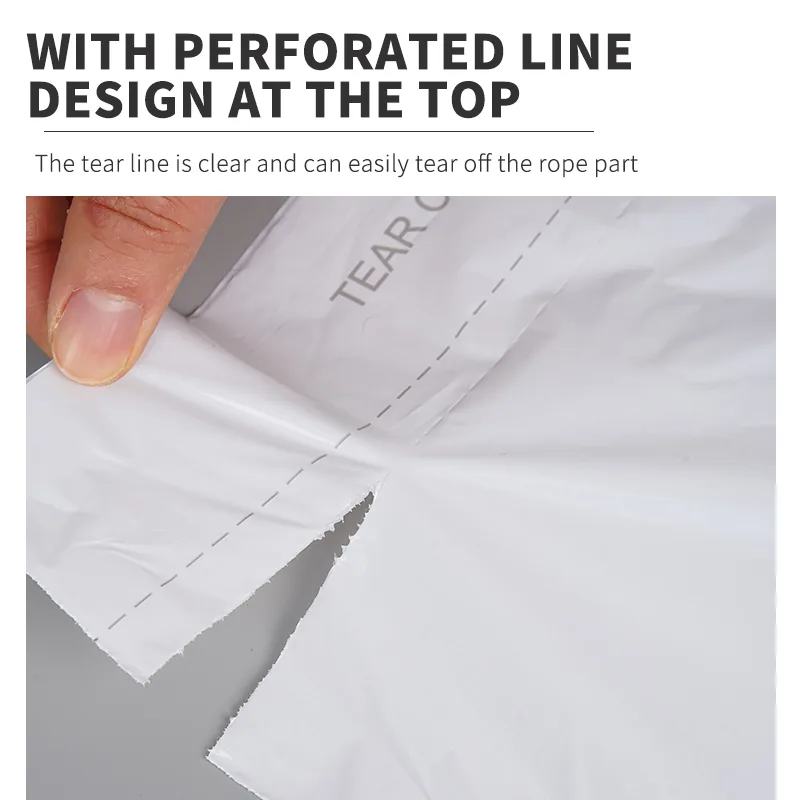 Laundry Bags Hospitality 14 X 24'' Hotel Laundry Bags Tear Strip Tie Closure White Plastic Bag