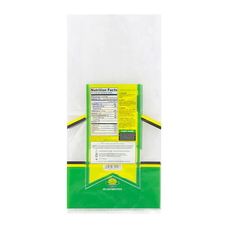 LDPE/CPP/OPP Frozen Food Back-Seal Bag for Chicken & Portioned Meat