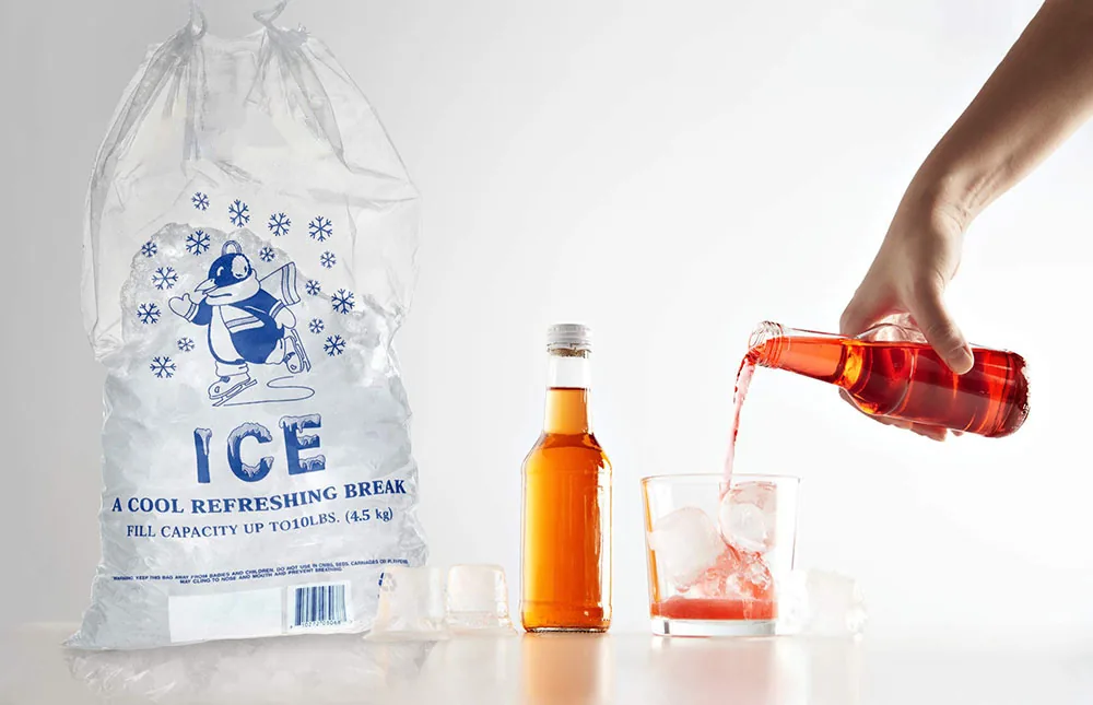 LDPE Drawstring Ice Bag — 8 lb, 10 lb and 20 lb Formats