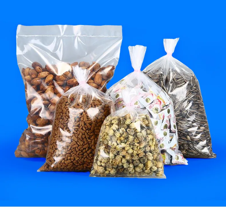 Clear LDPE Flat Open-End Poly Bag for Food and Dry Goods
