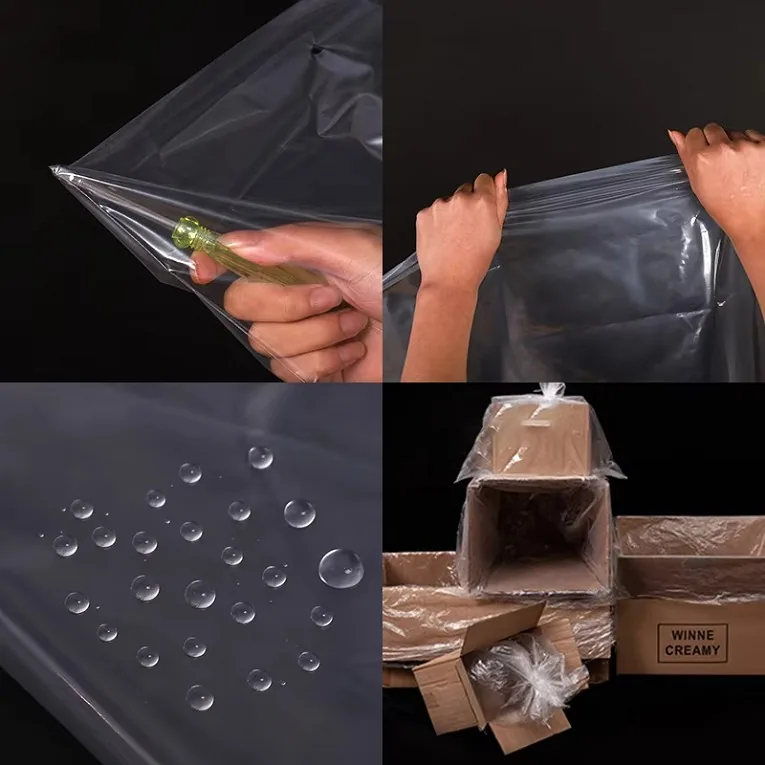 Clear LDPE Flat Open-End Poly Bag for Food and Dry Goods