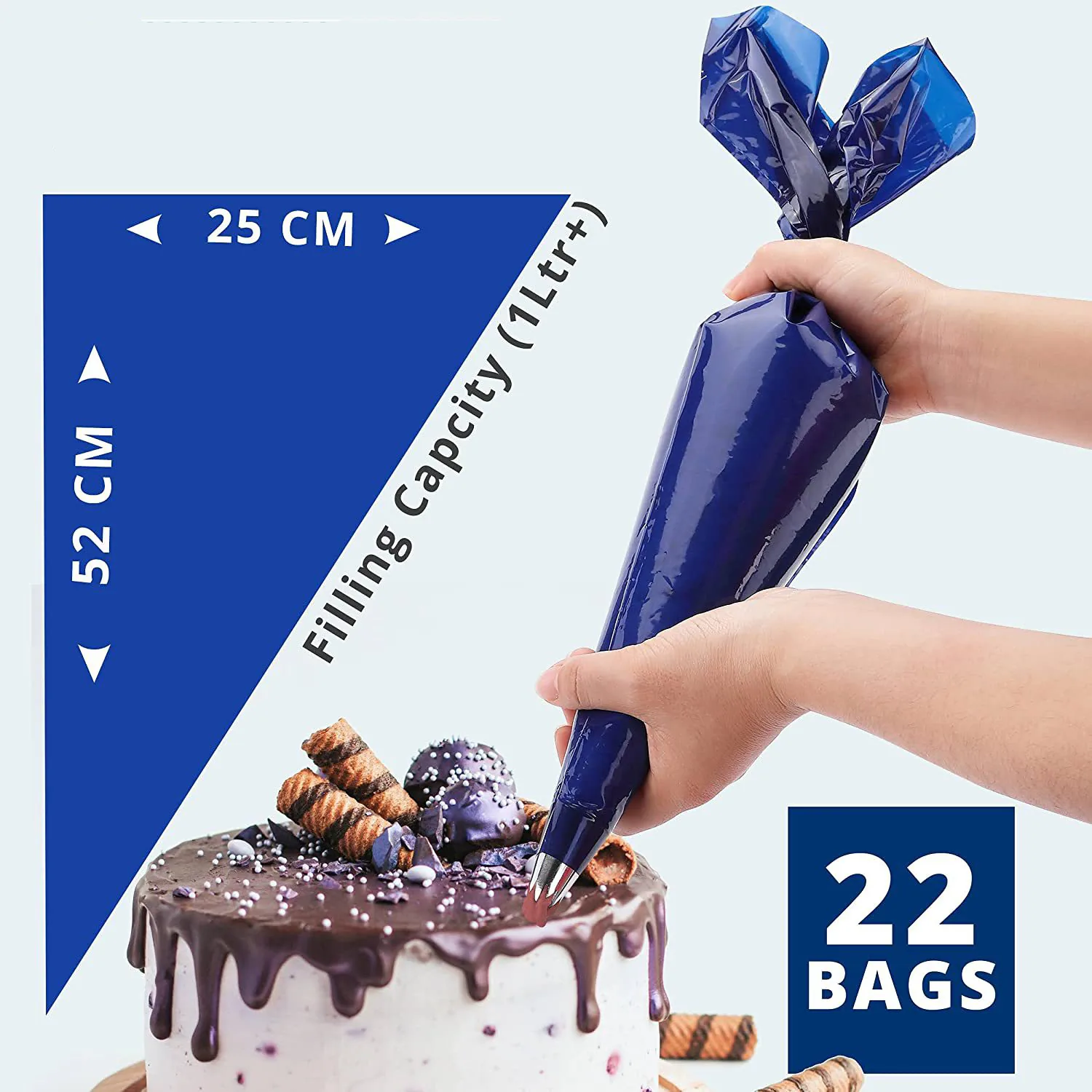 LDPE Large Disposable Piping Bag — 21-inch, Roll Format, Multiple Colours