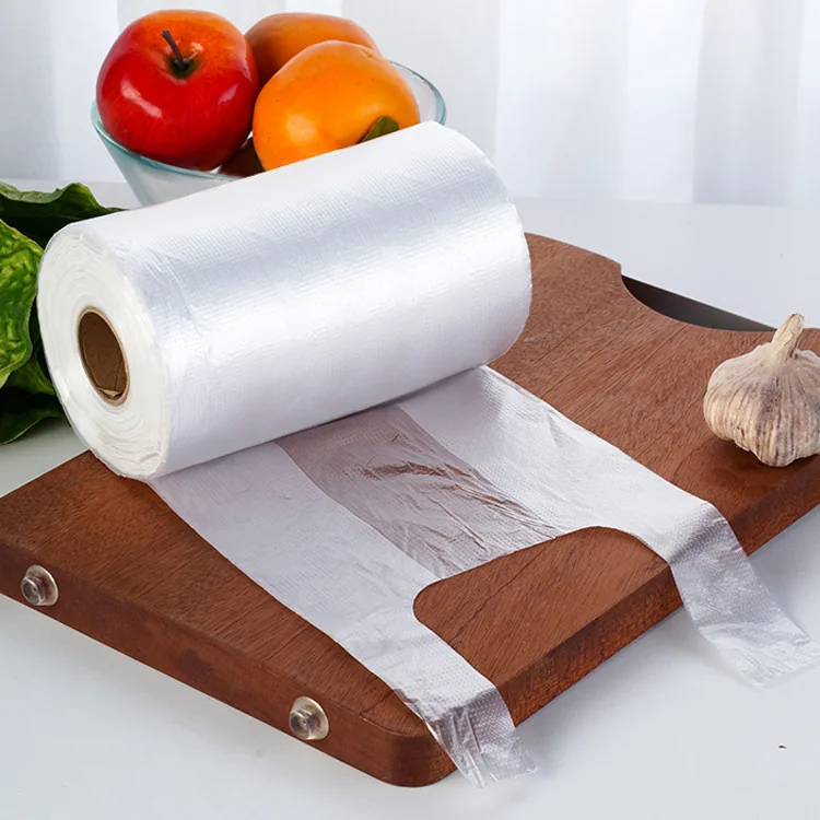 LDPE Printed T-Shirt Bag on Roll for Supermarket and Takeaway