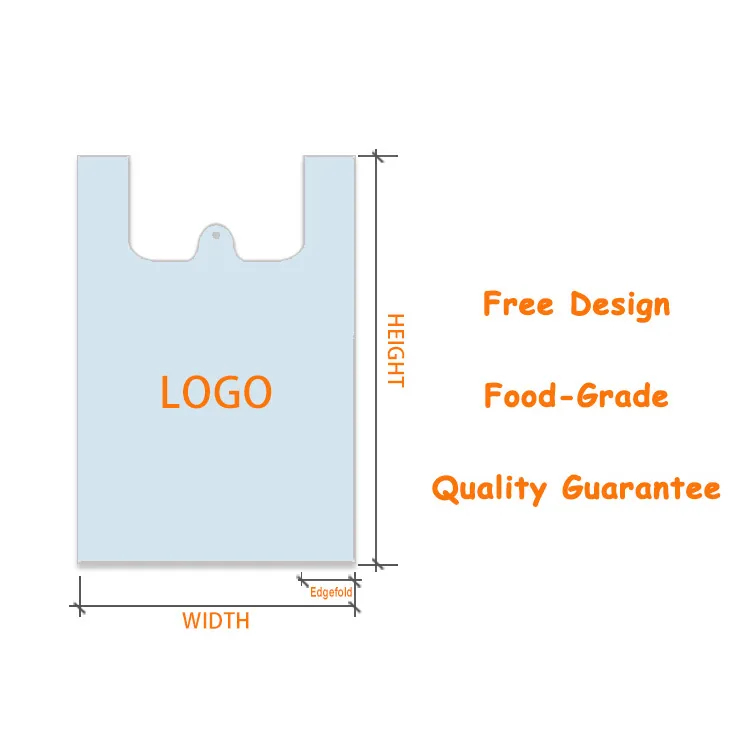 LDPE Printed T-Shirt Bag on Roll for Supermarket and Takeaway