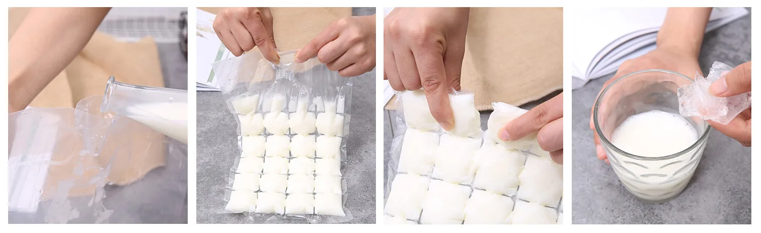 LDPE Self-Seal Ice Cube Bags — 16, 24 or 28 Cubes, 30 Micron