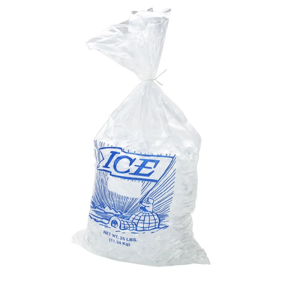 Custom-Printed LDPE Wicket Ice Bags — Square Bottom, Food Grade