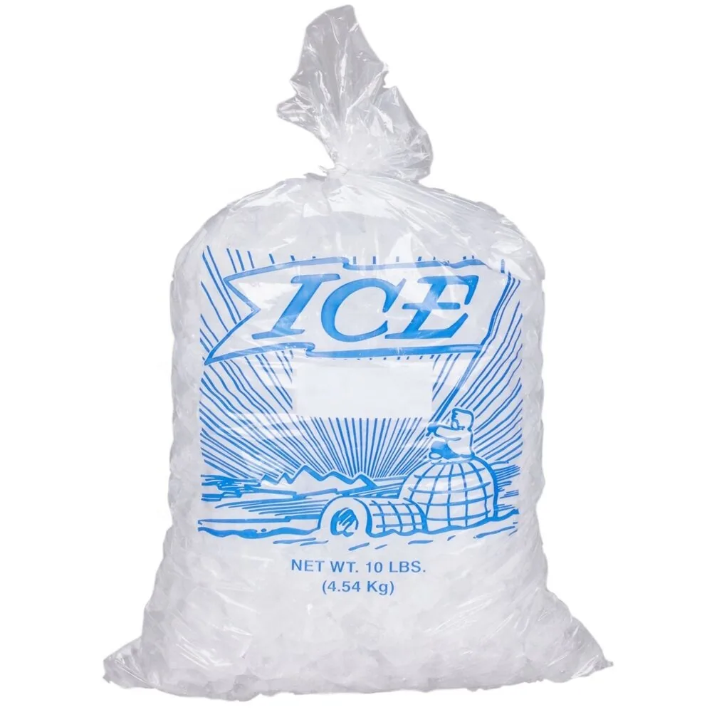 Custom-Printed LDPE Wicket Ice Bags — Square Bottom, Food Grade