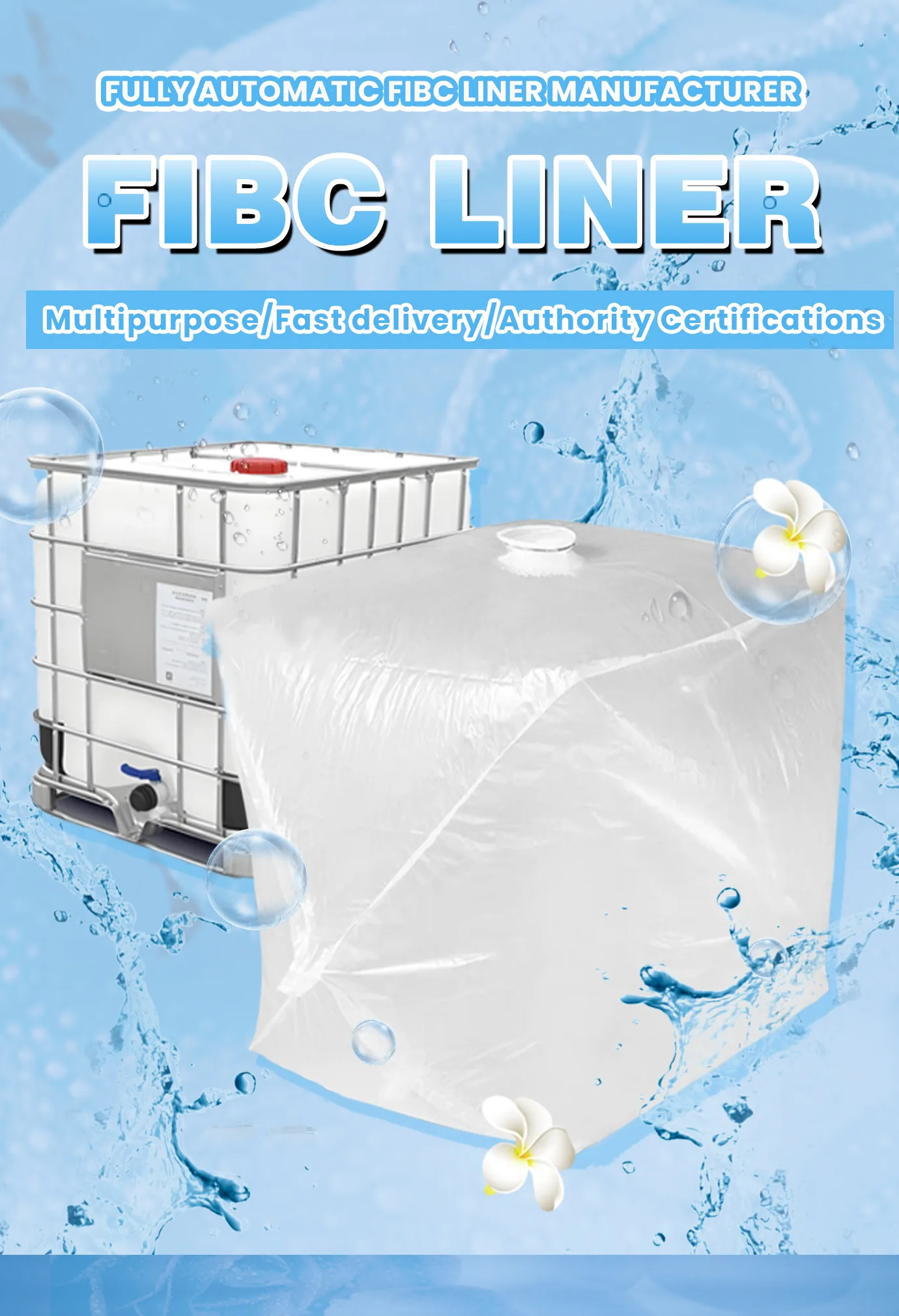 Liquid Aseptic Packaging Bag IBC Flexitank Container with Liner Bag for Wine Mineral Water and Milk 1000L