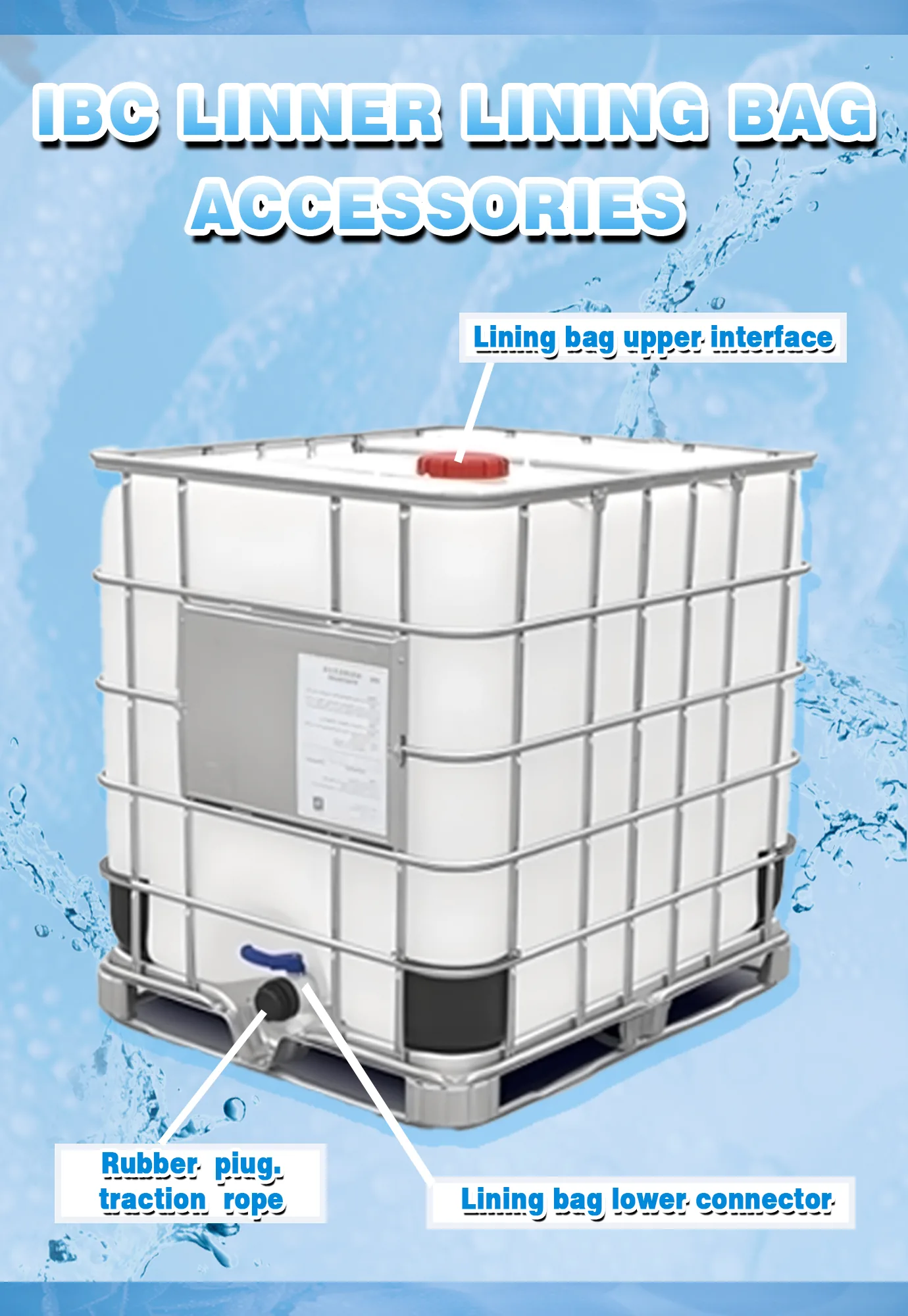 Liquid Aseptic Packaging Bag IBC Flexitank Container with Liner Bag for Wine Mineral Water and Milk 1000L