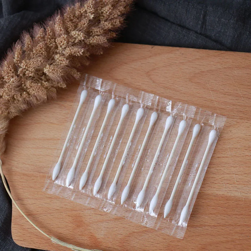 Low Price Promotion Single Packaging Ear Swab Portable Cotton Bud in Bag