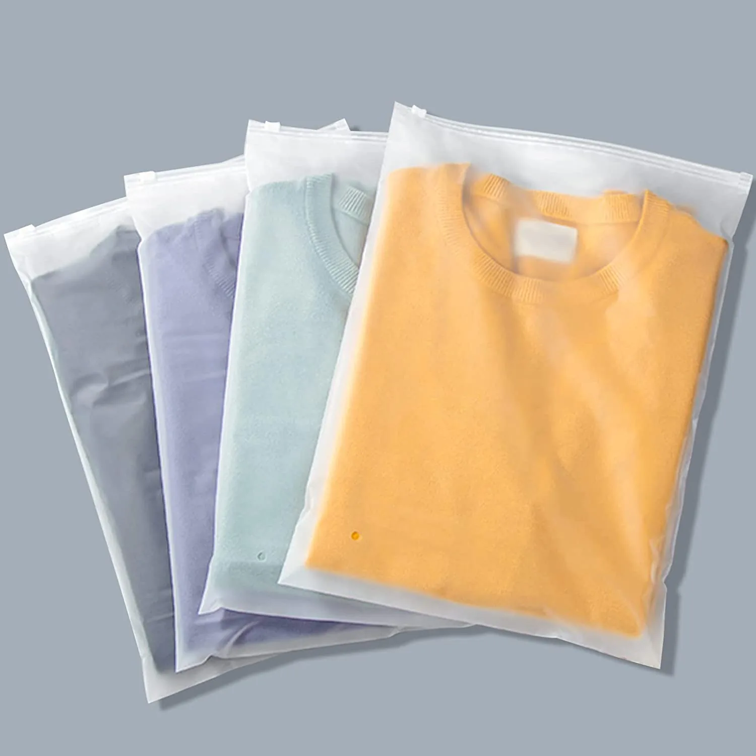 LT Biodegradable Printed Packaging Tshirt Clothes Bag Plastic Packaging Slider Ziplock Custom Frosted Pe Zipper Bag for Clothing