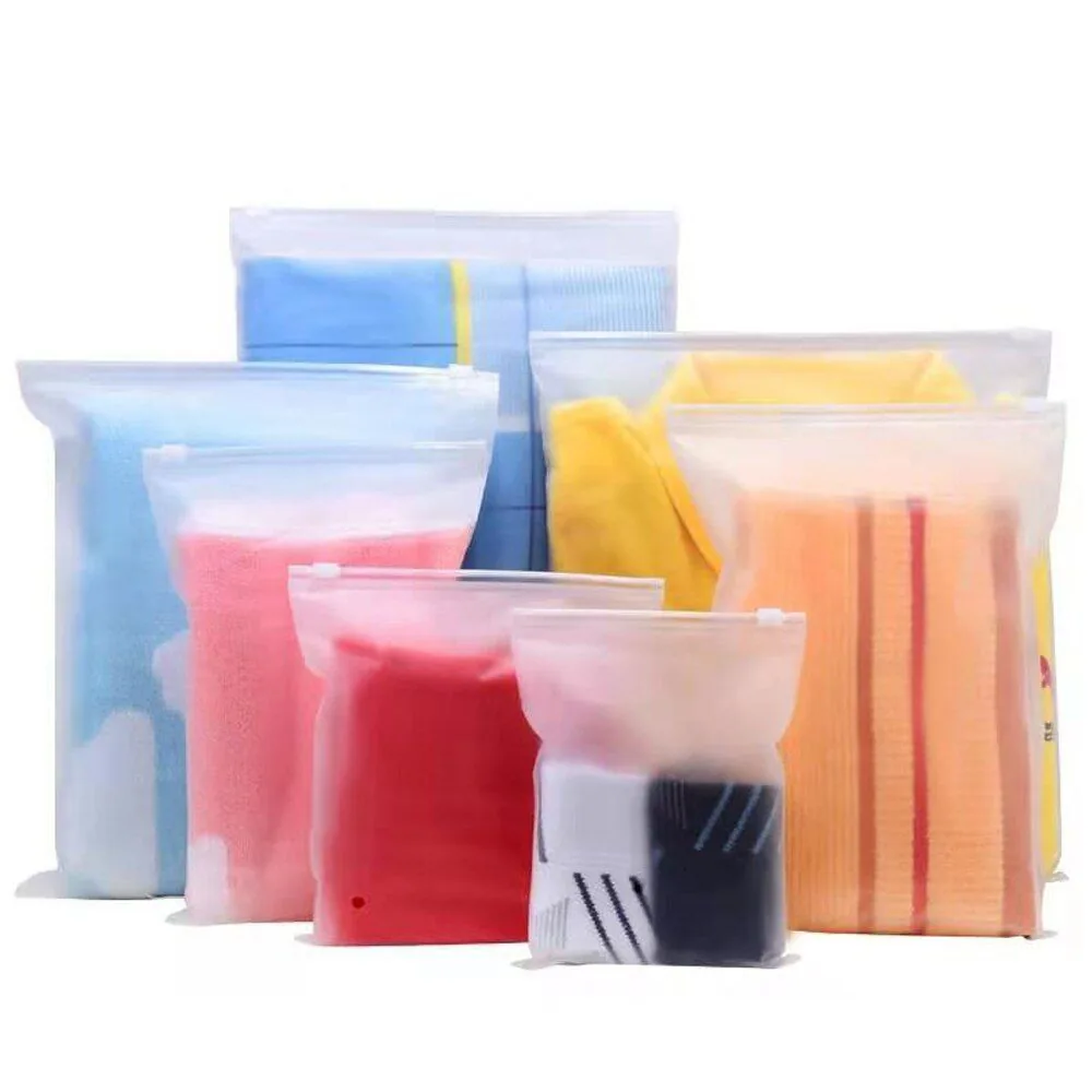 LT Biodegradable Printed Packaging Tshirt Clothes Bag Plastic Packaging Slider Ziplock Custom Frosted Pe Zipper Bag for Clothing