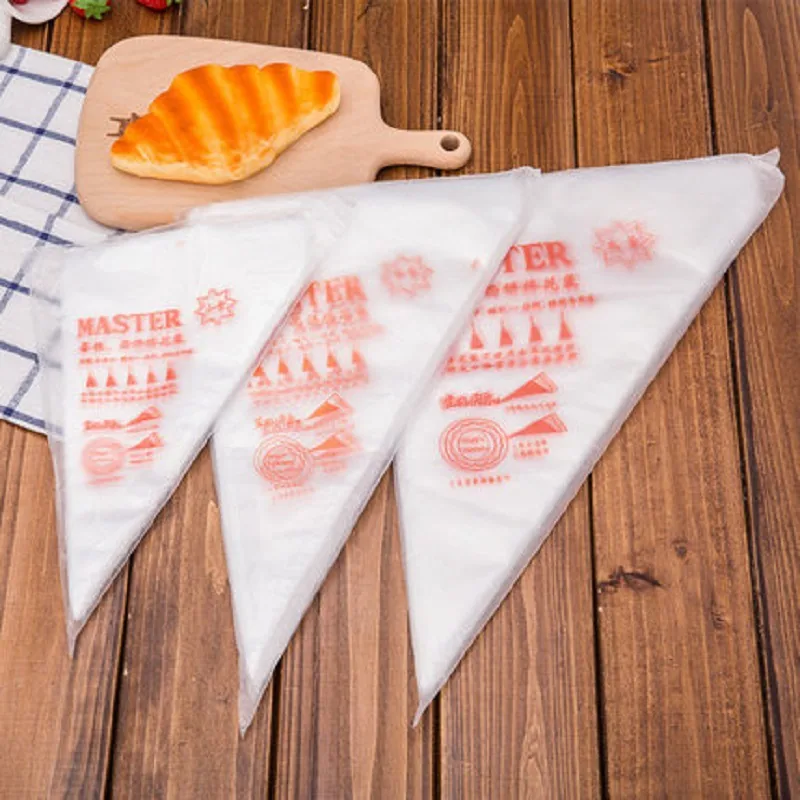 Master Piping Bags 100Pcs Disposable Food Grade Plastic Cake Decorating Tools Triangle Shape
