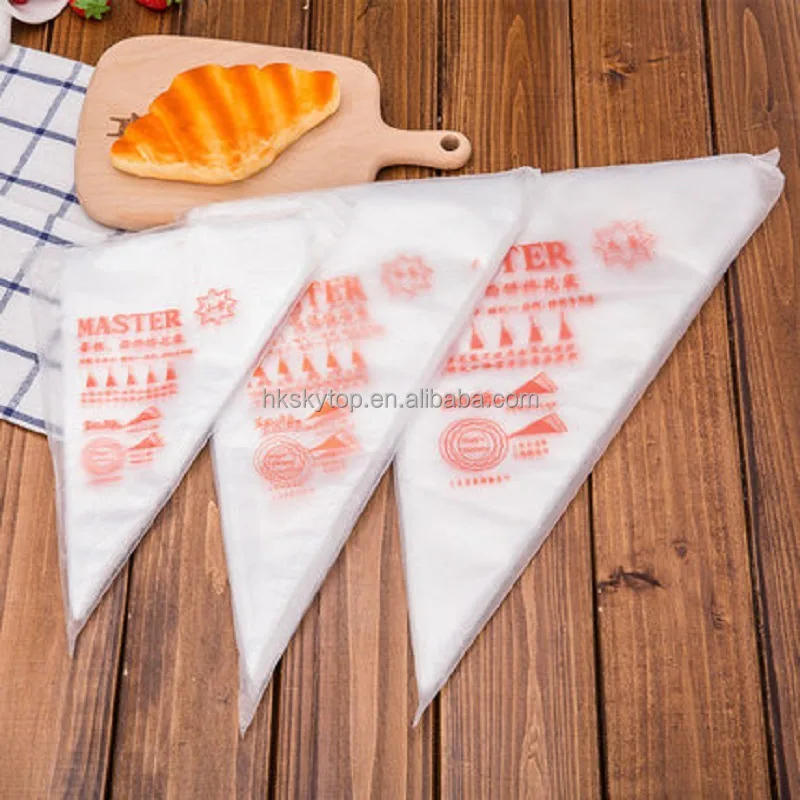 Master Piping Bags 100Pcs Disposable Food Grade Plastic Cake Decorating Tools Triangle Shape