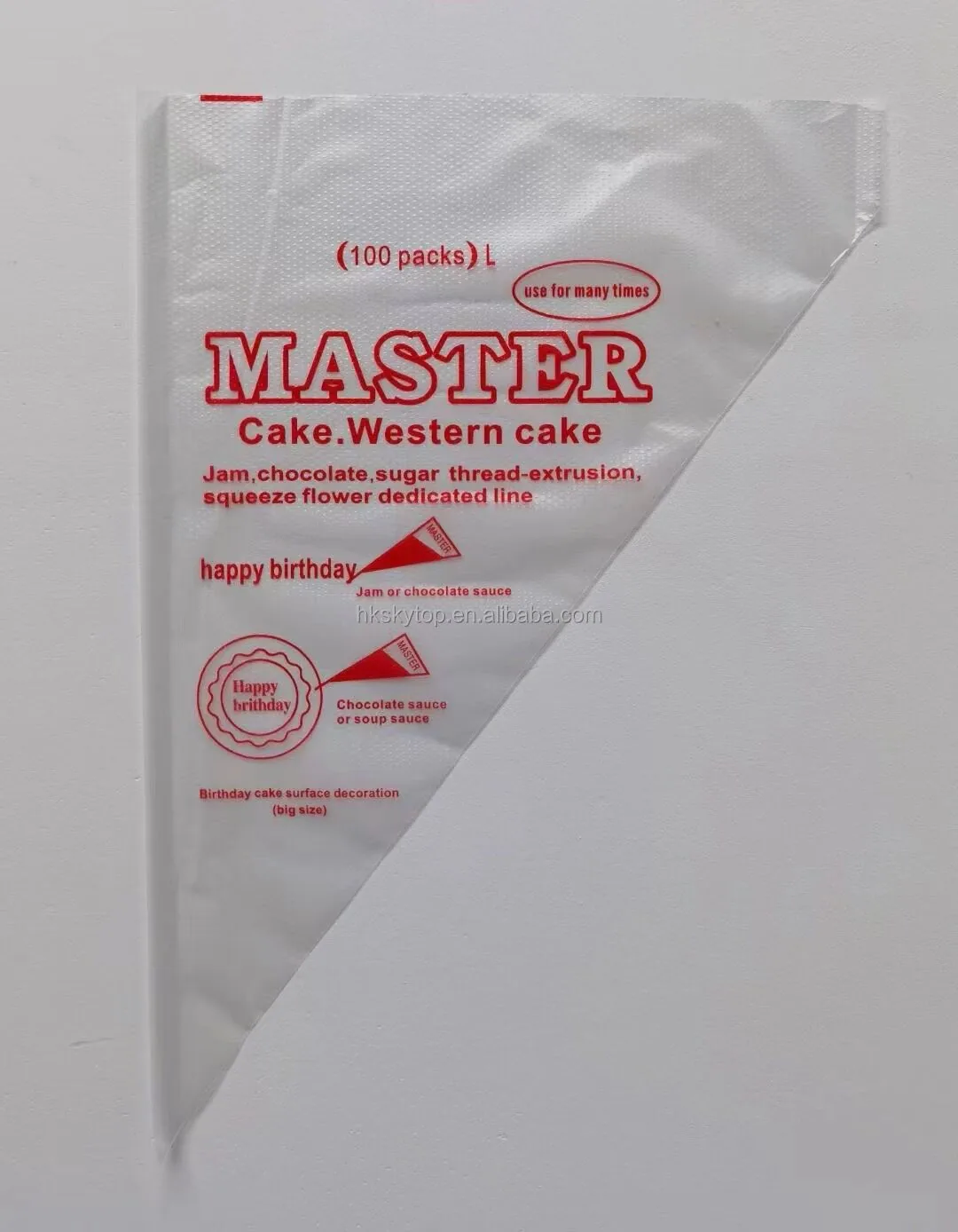 Master Piping Bags 100Pcs Disposable Food Grade Plastic Cake Decorating Tools Triangle Shape