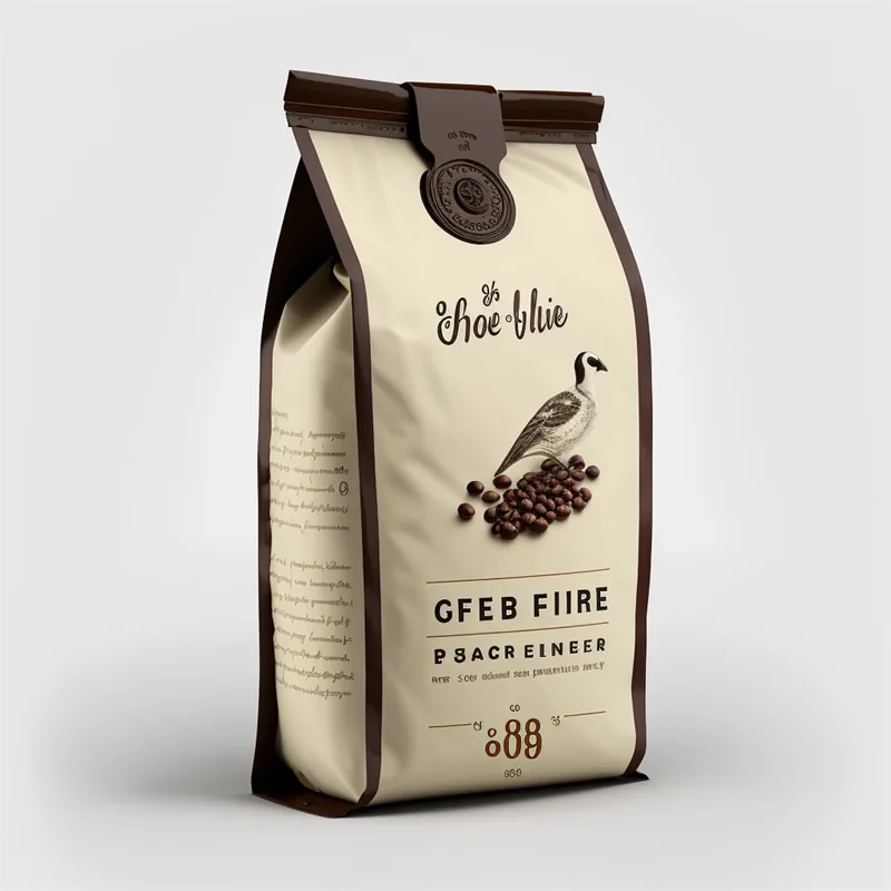 Matte Black Flat Bottom Pouch for Coffee, Flour and Cassava