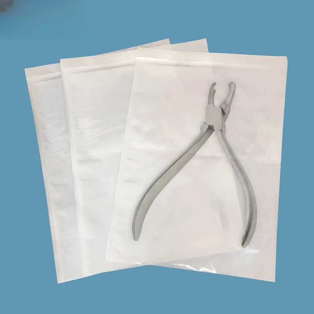 Medical Grade Disposable Self-Sealing Sterilization Bag Plastic Instruments Dental Pouches for Self-sterilization