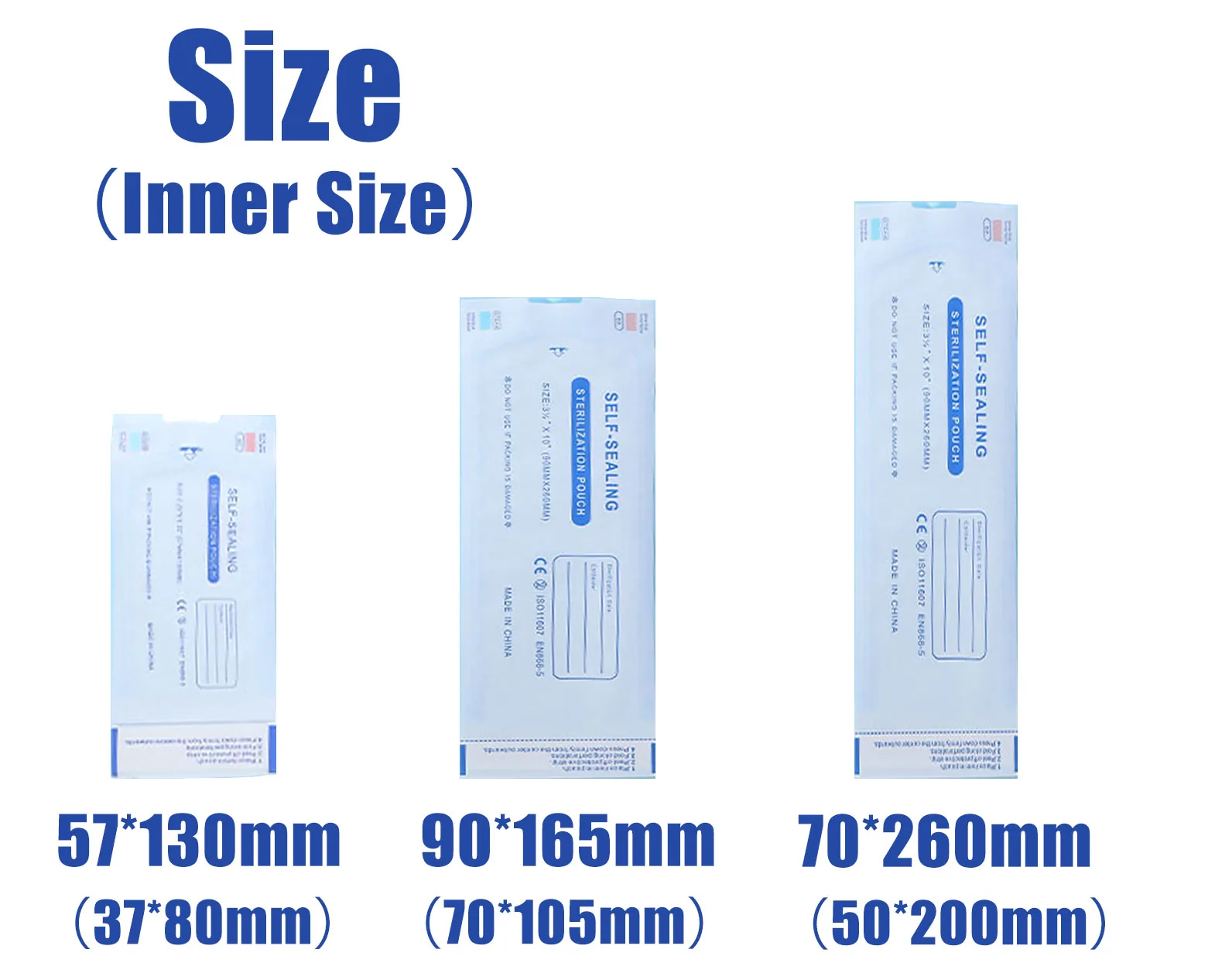 Medical Grade Disposable Self-Sealing Sterilization Bag Plastic Instruments Dental Pouches for Self-sterilization